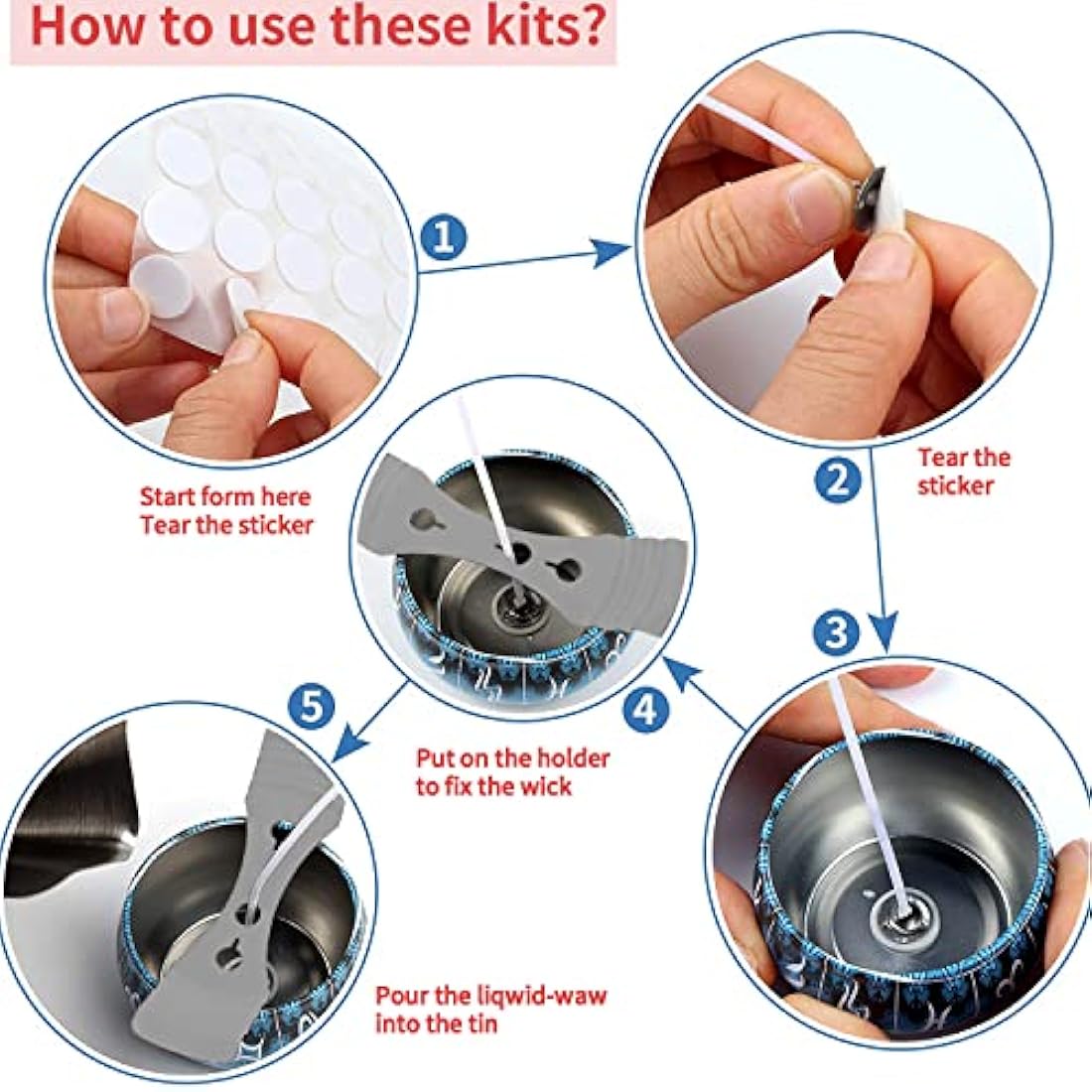 DIY Candle Making Kit – Soy Wax Beginner Set with 8 Tins