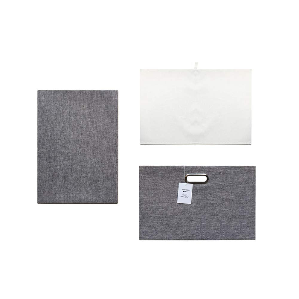 Wintao Large Foldable Fabric Storage Boxes with Lids, Grey - 3 Pack