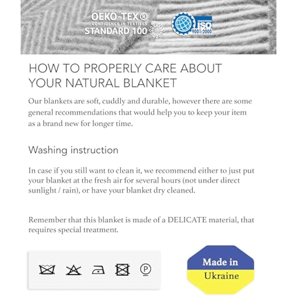 LYHome Merino Wool Travel Blanket – Warm Outdoor Camping Throw, Gray