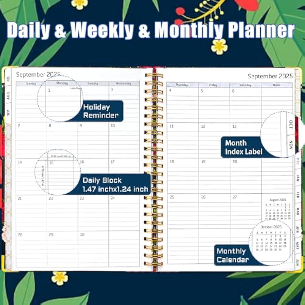 BLESWIN 2025-2026 Academic Diary | A5 Weekly Planner Spiral Bound