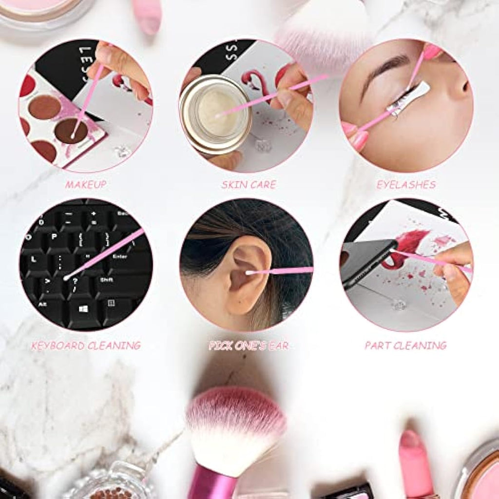 G2PLUS 200PCS Micro Applicators Brushes | 2.0mm Pink Eyelash Extensions