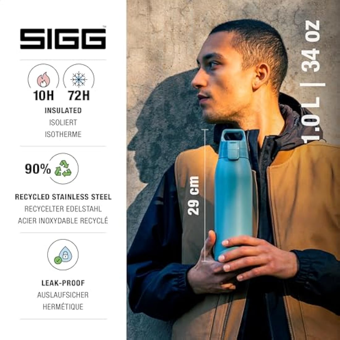 SIGG Shield Therm One Insulated Stainless Steel Water Bottle – 0.5L-1L