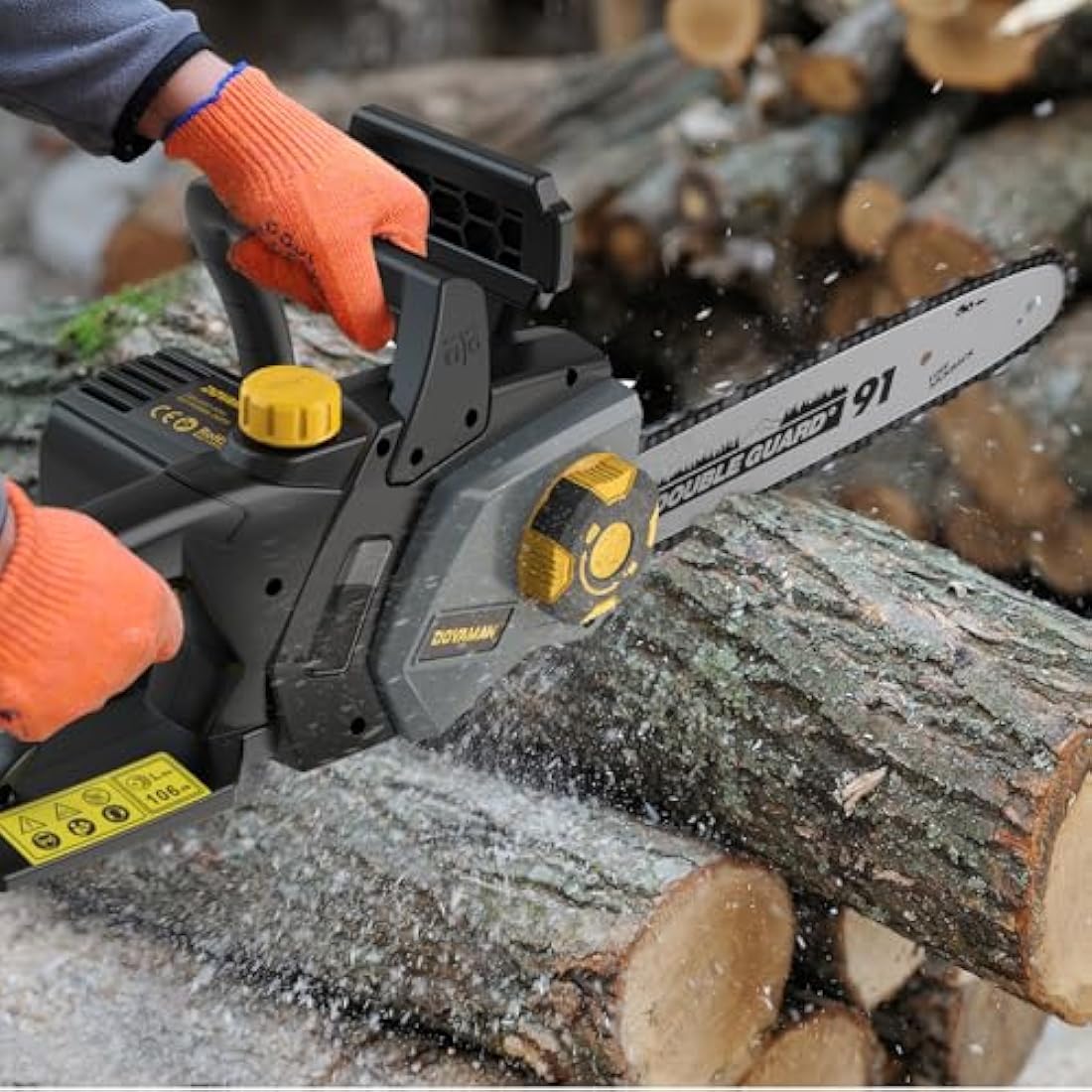 DOVAMAN 2400W Electric Chainsaw | 16 Inch Oregon Bar & Tool-Free Tension