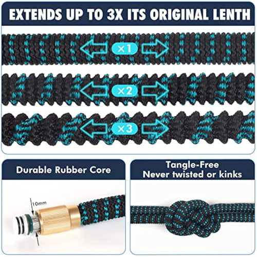 100ft Expandable Garden Hose with 10-Function Spray Nozzle