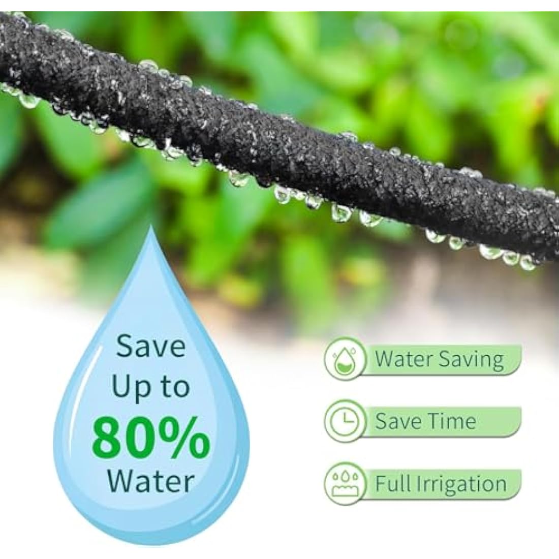 50M Drip Soaker Hose Set | 1/2 Inch Porous Garden Pipe