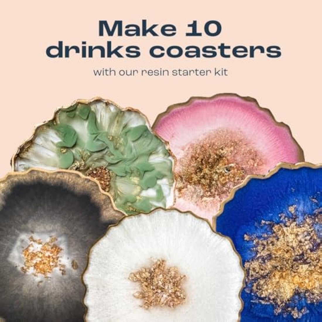 Mouldd Resin Coaster Craft Kit - DIY Epoxy Art Set with 1L Resin & Tools