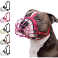 BronzeDog Metal Basket Dog Muzzle for Pitbulls – Adjustable Leather, Pink