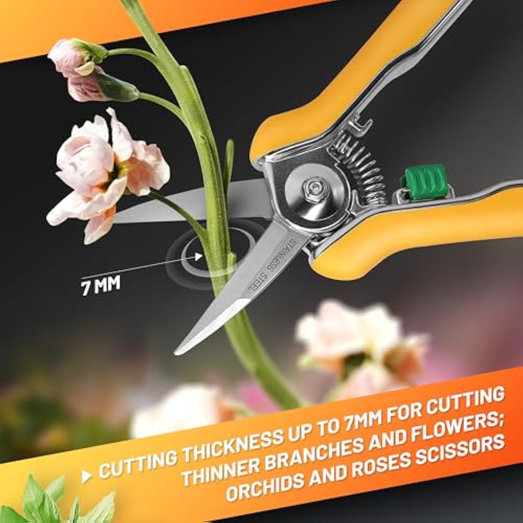 GRÜNTEK Colibri Flower Snips – 170mm Stainless Steel Bypass Pruner