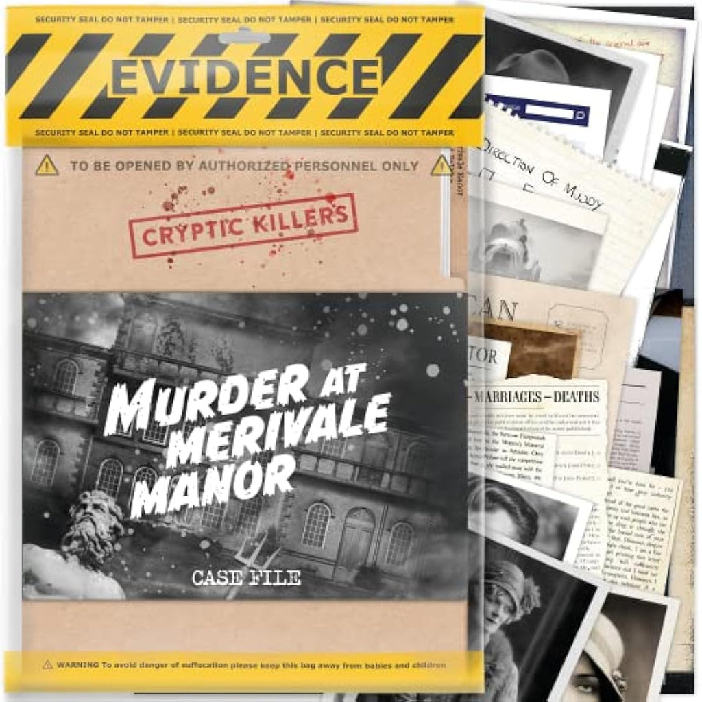 Cryptic Killers Murder Mystery Game – Murder at Merivale Manor Cold Case
