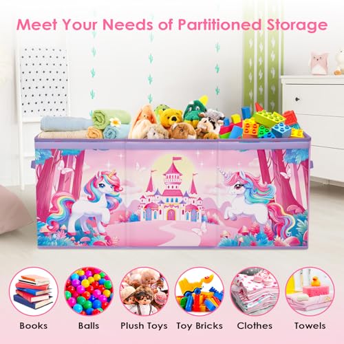Decalsweet Unicorn Extra Large Toy Storage Box – Foldable Oxford Toy Chest