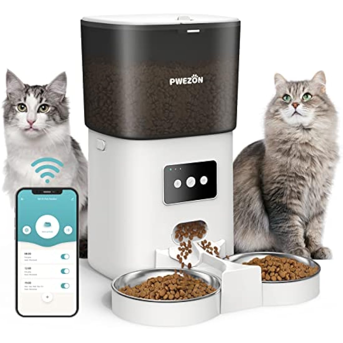 Jolof Store Automatic Cat Feeder – 6L WiFi Smart Dual Food Dispenser