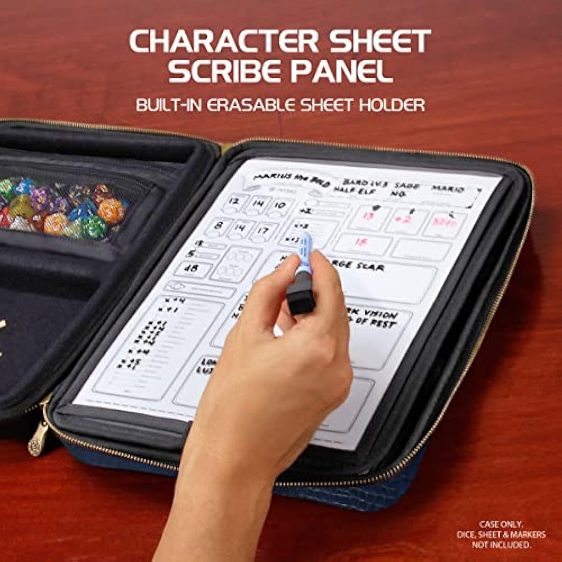 ENHANCE RPG Organizer Case – DnD Character Binder & Dice Storage
