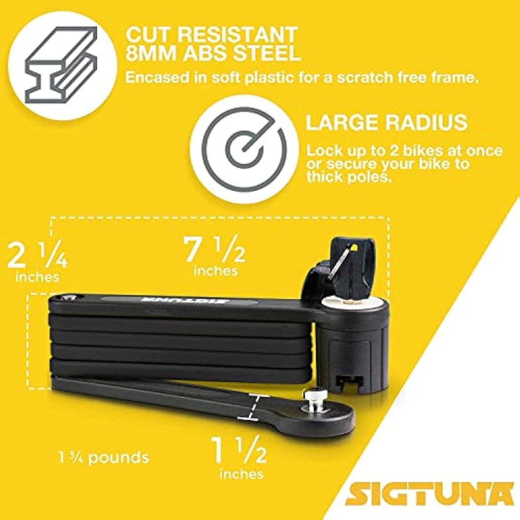 Heavy Duty Folding Bike Lock – Hardened Steel with 3 Keys