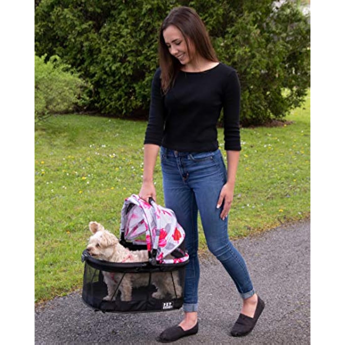 Pet Gear View 360 Pet Carrier & Car Seat for Small Dogs & Cats, Floral