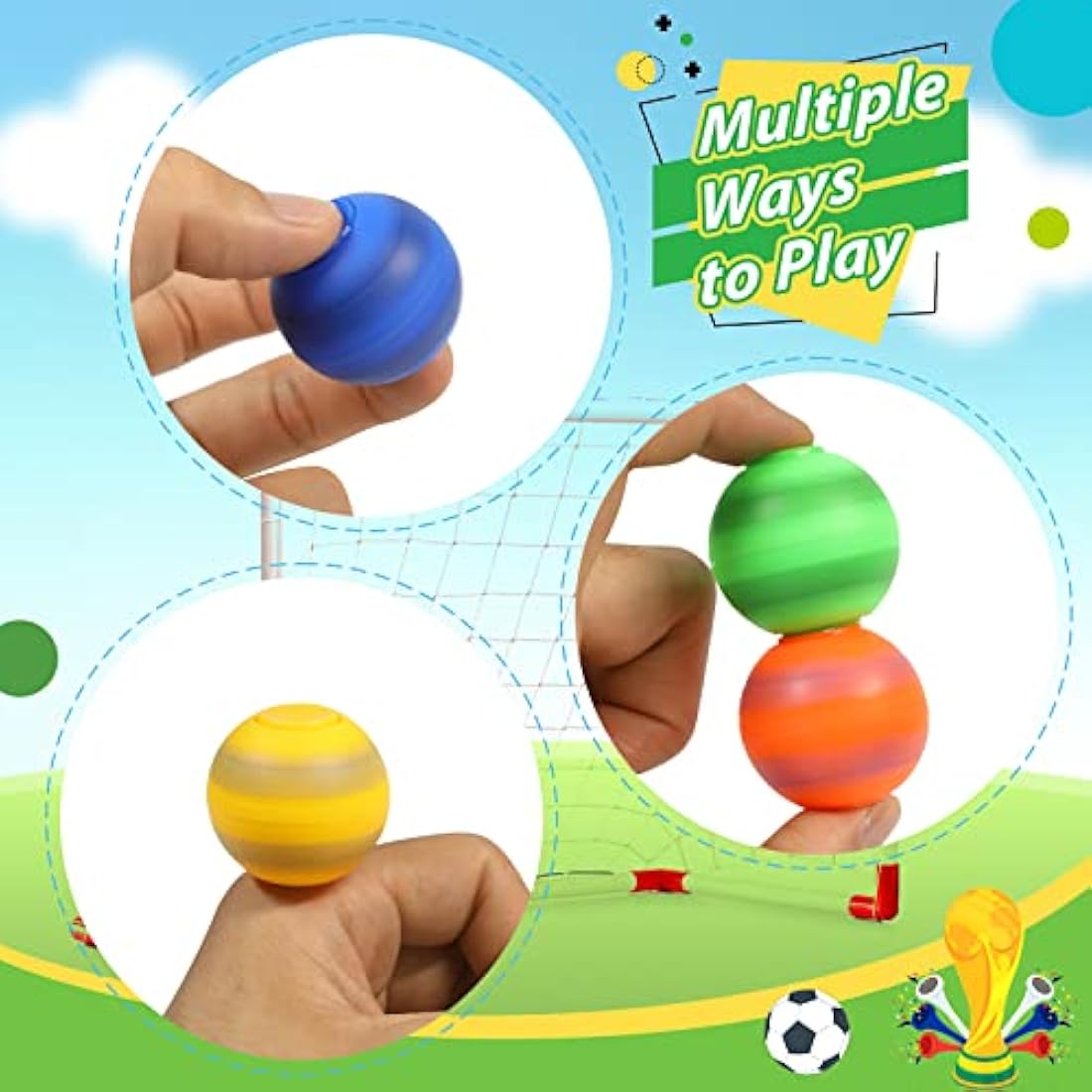 Jolof Store Mini Soccer Fidget Spinners | 34 Pack Football Stress Toys