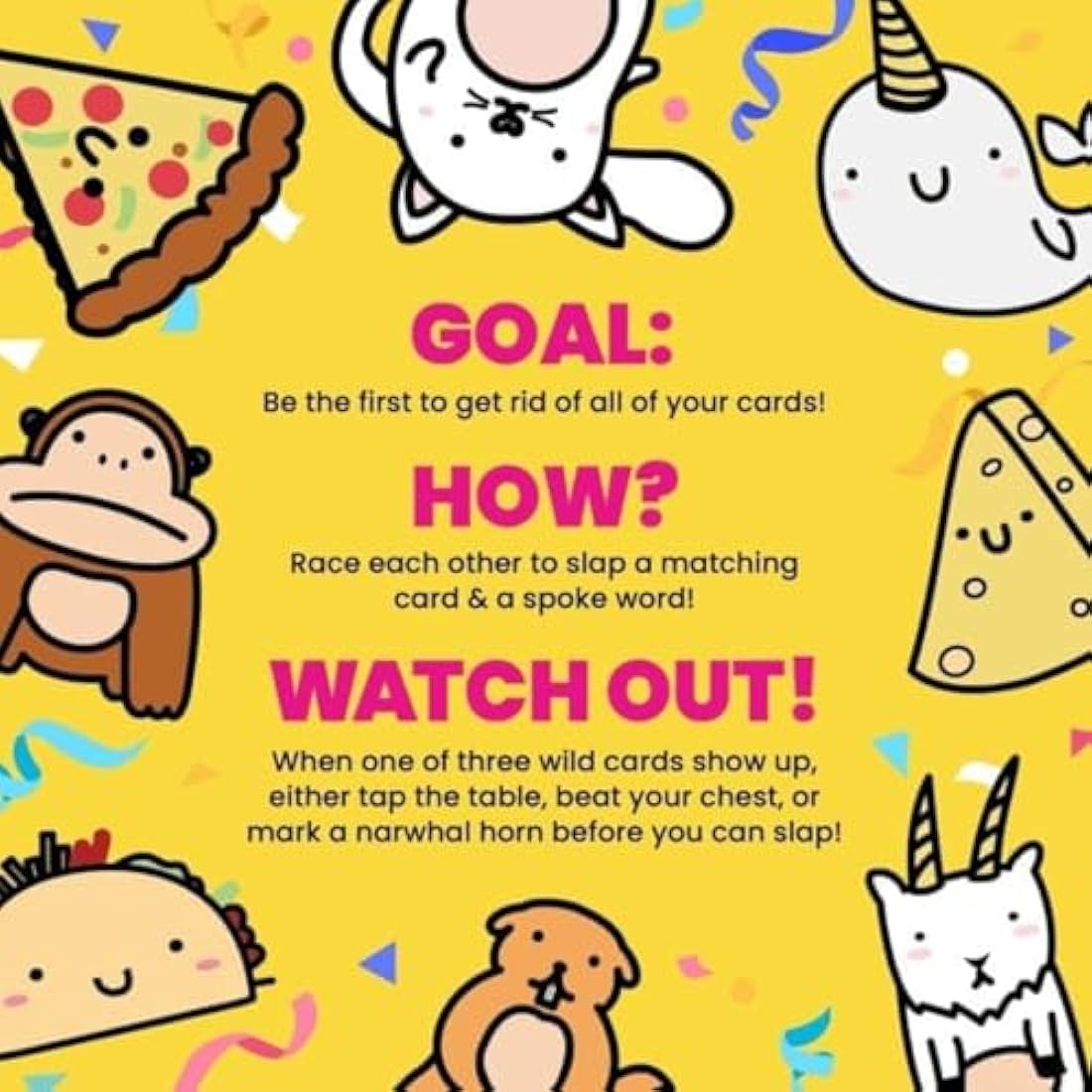 Blue Orange Taco Cat Goat Cheese Pizza Card Game - Fast Party Game