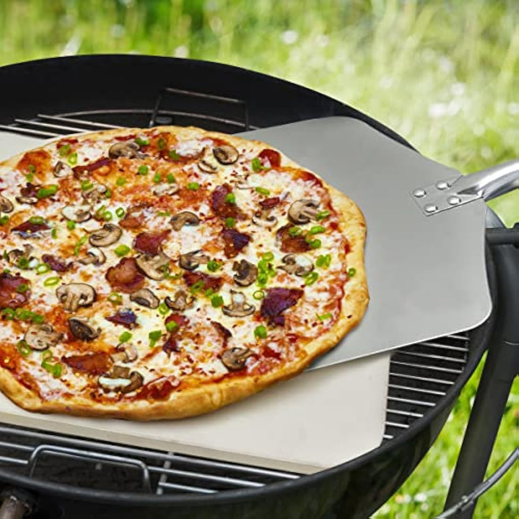 Joeji's Kitchen Pizza Stone and Peel Set – 30x38cm Cordierite for BBQ