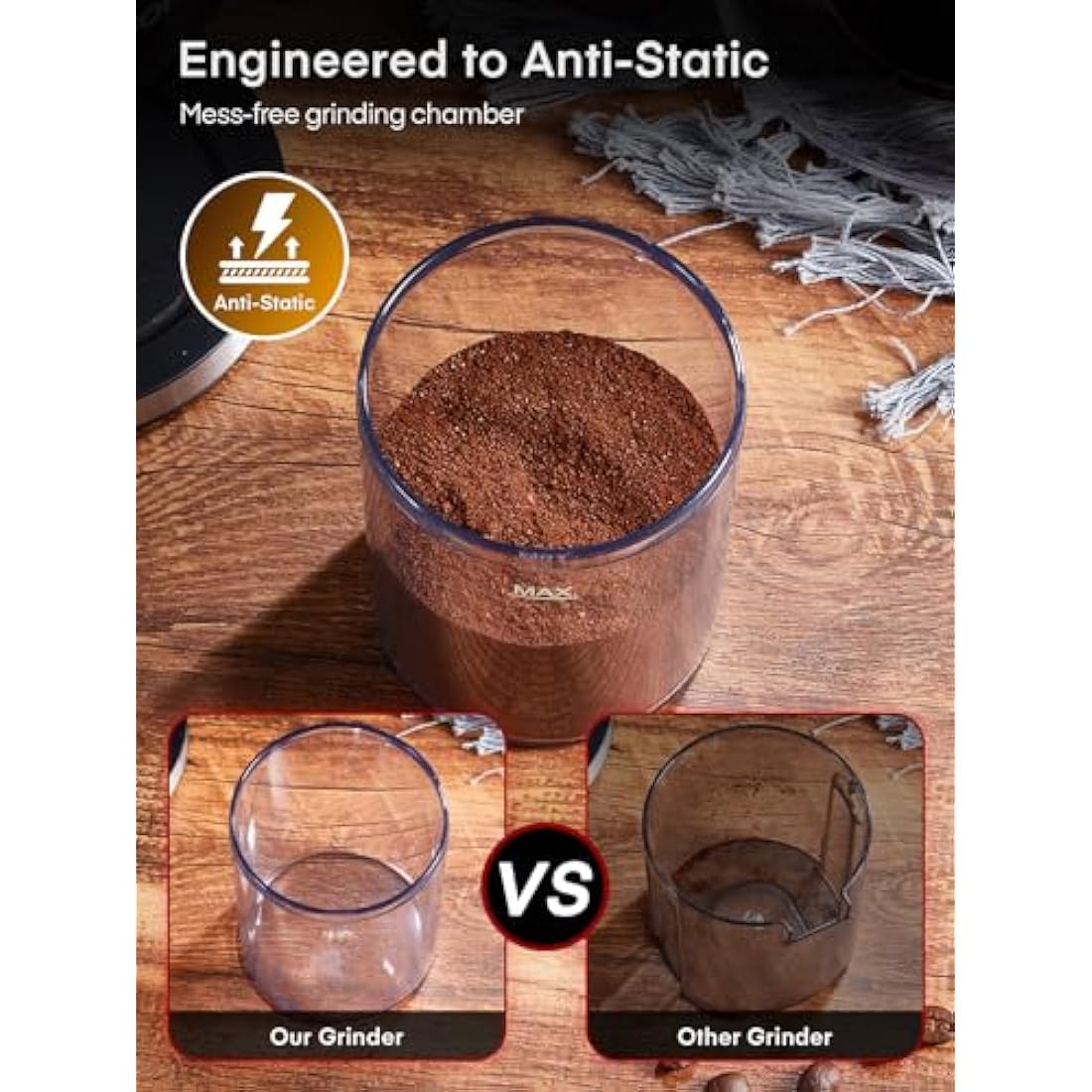 FOHERE Conical Burr Coffee Grinder - 35 Precise Settings for Espresso