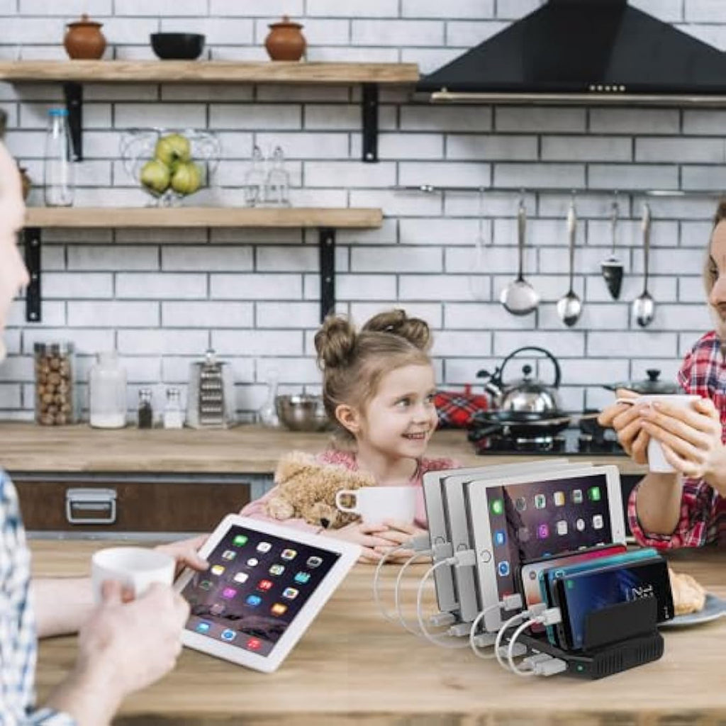 Alxum 60W 10-Port USB Charging Station | Fast Multi-Device Charger