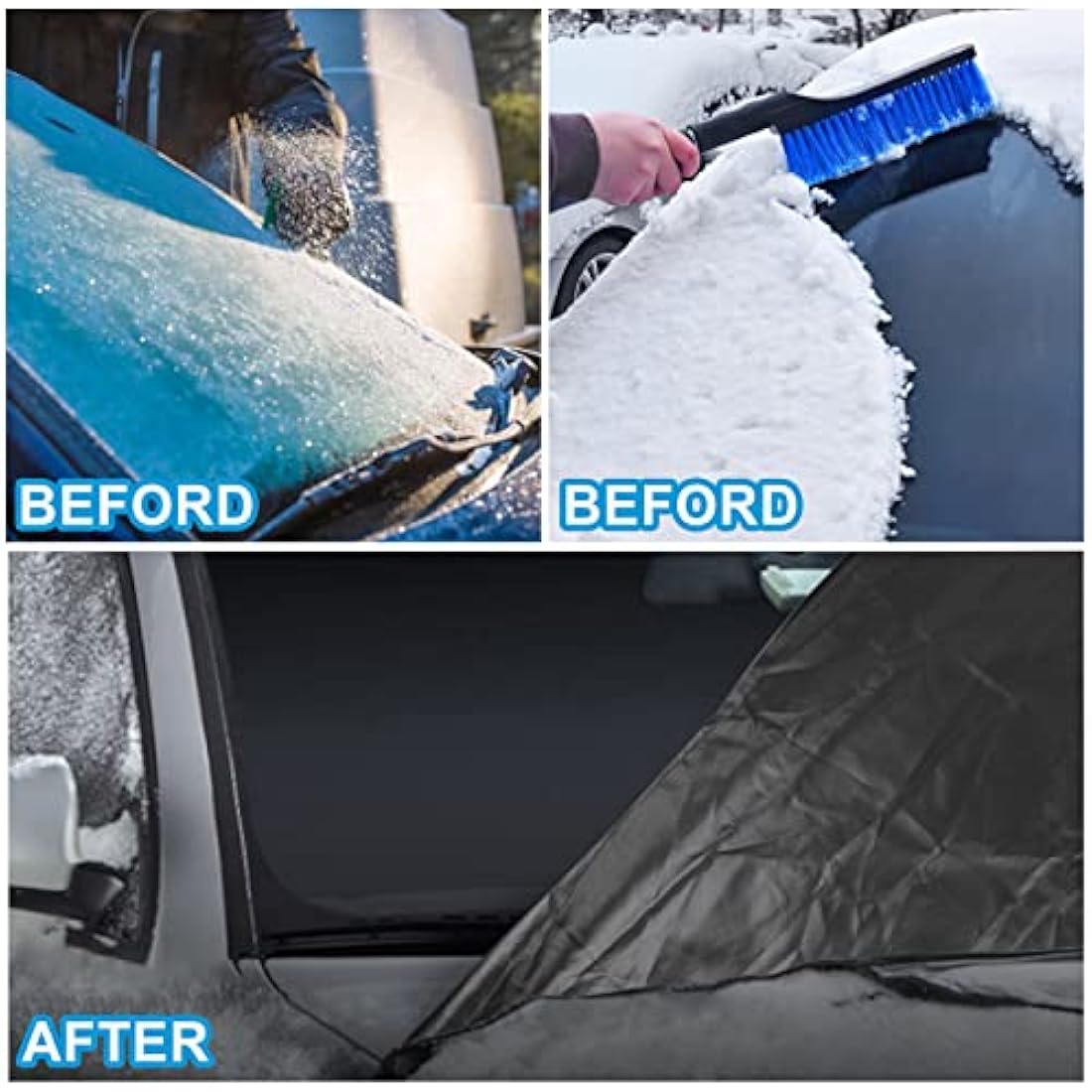 CICMOD VW T5 Windscreen Cover – Black 600D Oxford Sun & Snow Wrap
