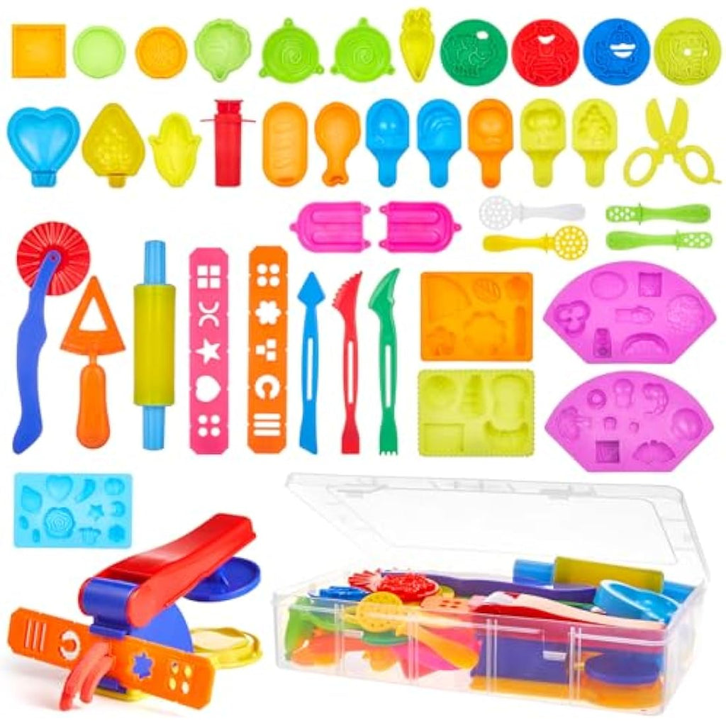 Lictin 43Pcs Clay Dough Tools Kit – Multicolored Plastic Modeling Set