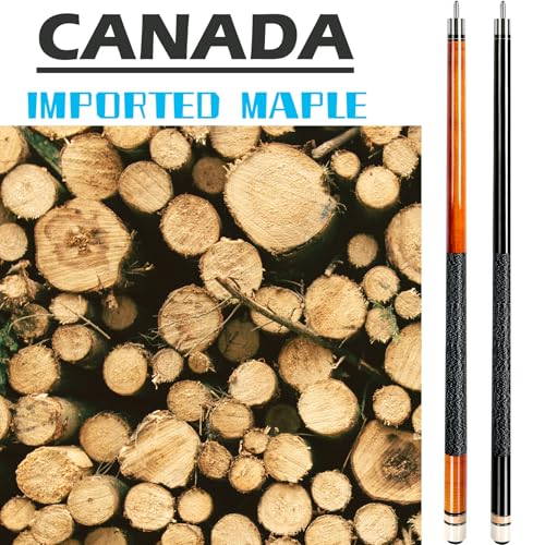 Aklot 58" Canadian Maple Pool Cue Stick | 13mm Tip | 20-21 oz