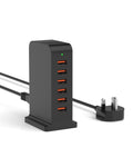 Qurzou 50W 6-Port USB Tower Charging Station for iPhone & Samsung