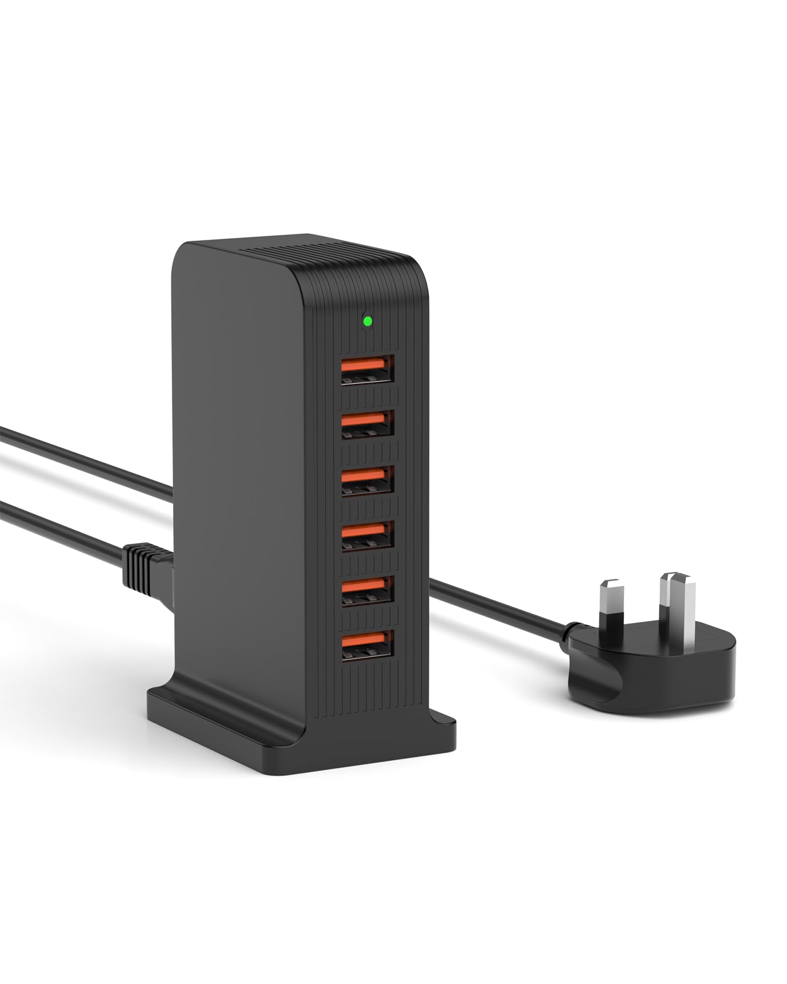 Qurzou 50W 6-Port USB Tower Charging Station for iPhone & Samsung