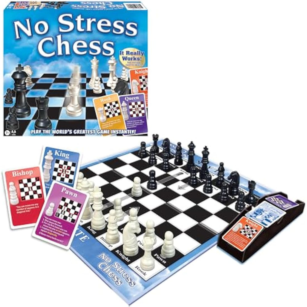 No Stress Chess Set by Jolof Store – Beginner Board Game with Action Cards