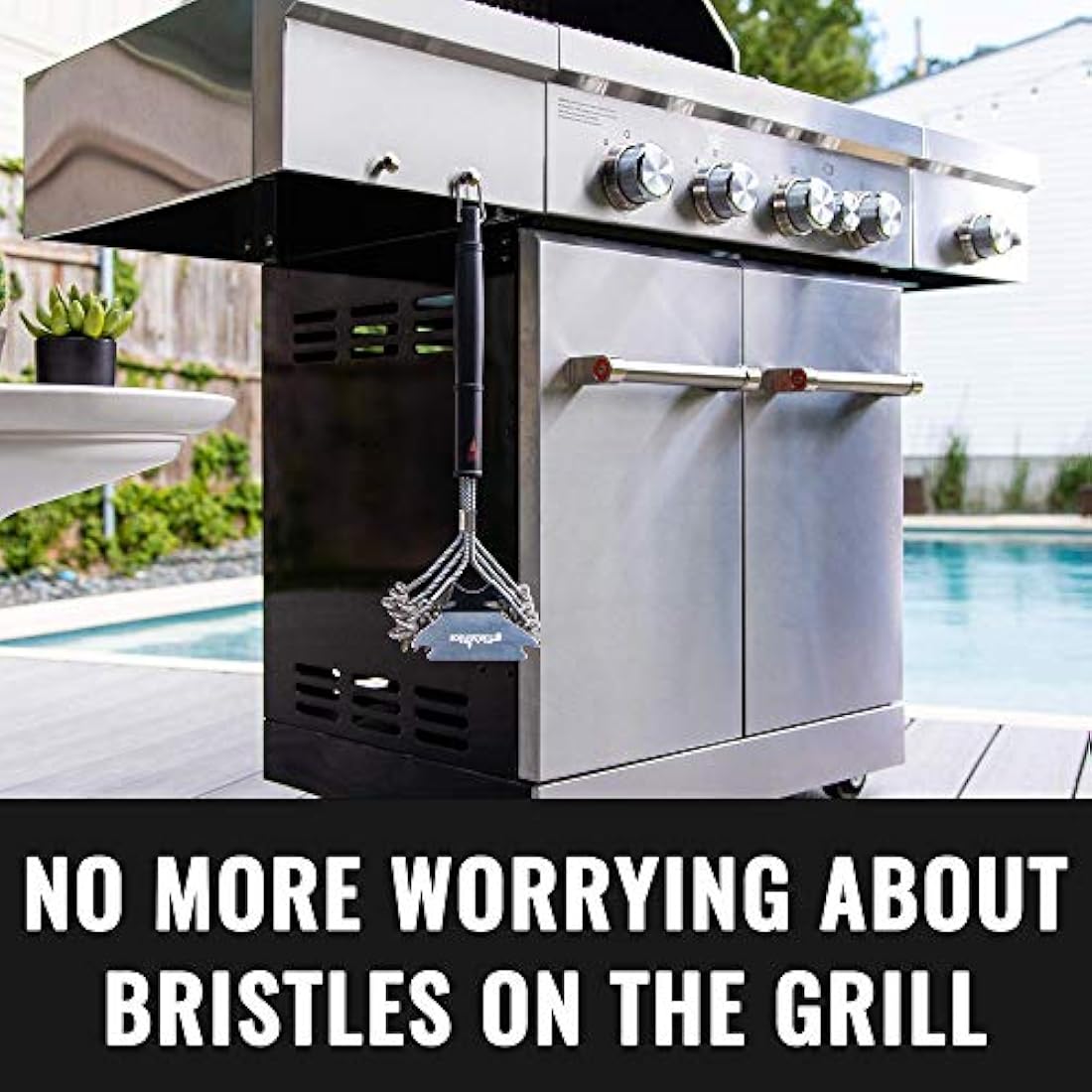 Grillaholics Bristle Free BBQ Brush – 18" Safe Grill Cleaning Tool