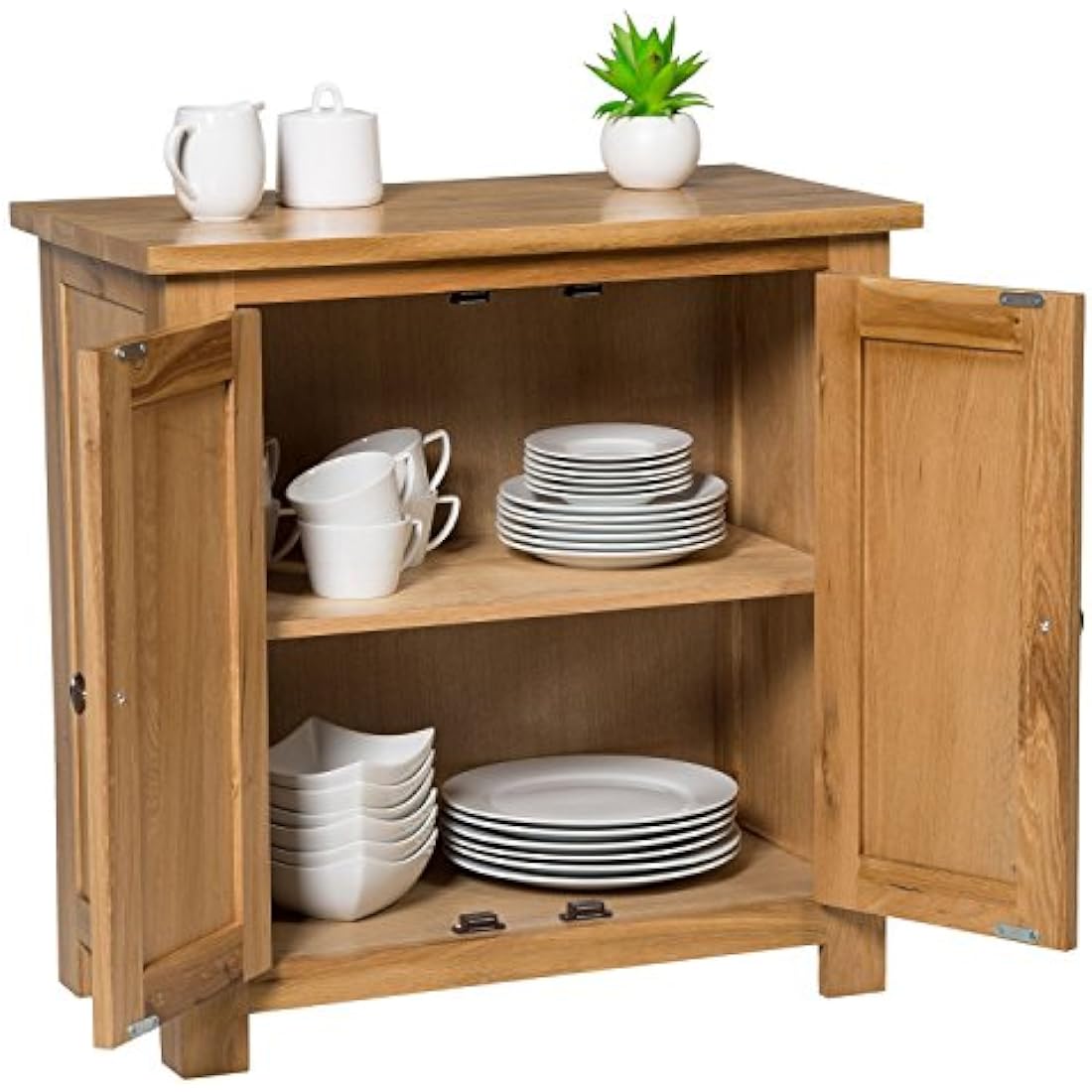 Hallowood Waverly Small Oak Sideboard – 2 Door Solid Wood Cabinet