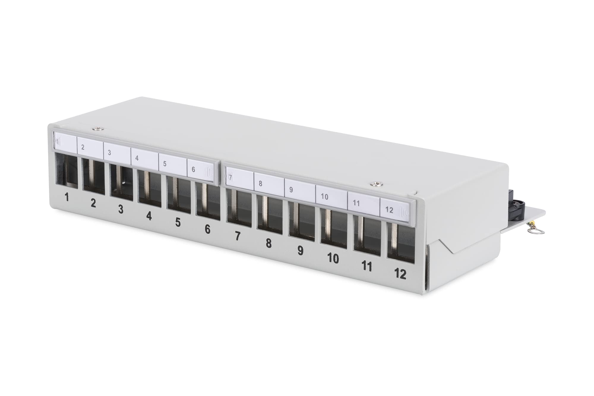 Digitus 12-Port Shielded Desktop Patch Panel for Keystone Modules – Grey