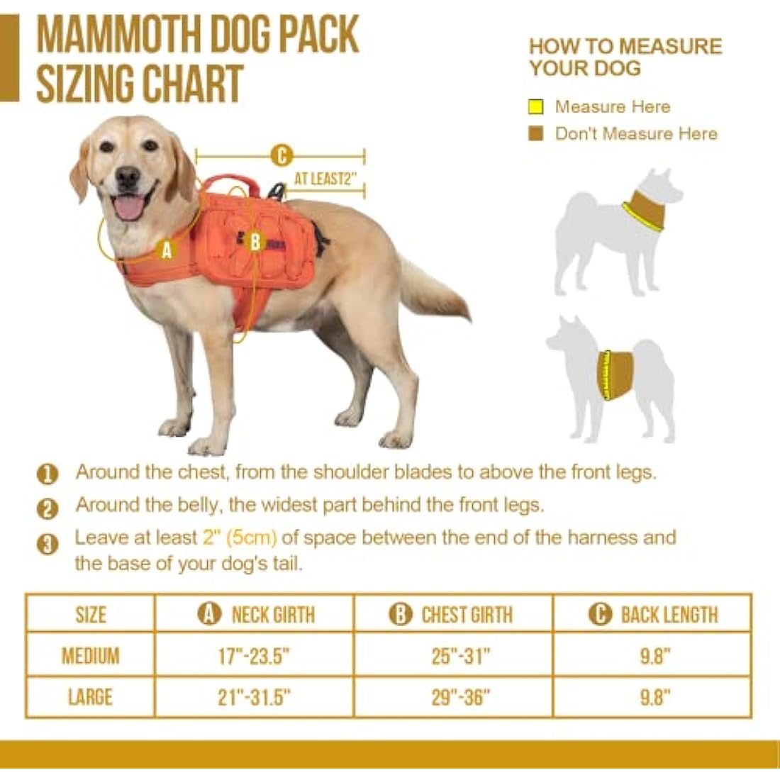 OneTigris Mammoth Dog Backpack 2.0 – Durable 1000D Nylon Hiking Pack