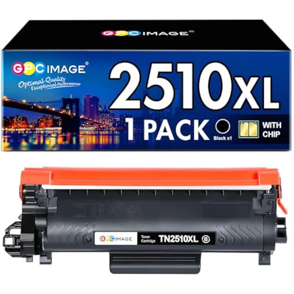 GPC Image TN2510XL High Yield Black Toner Cartridge for Brother Printers