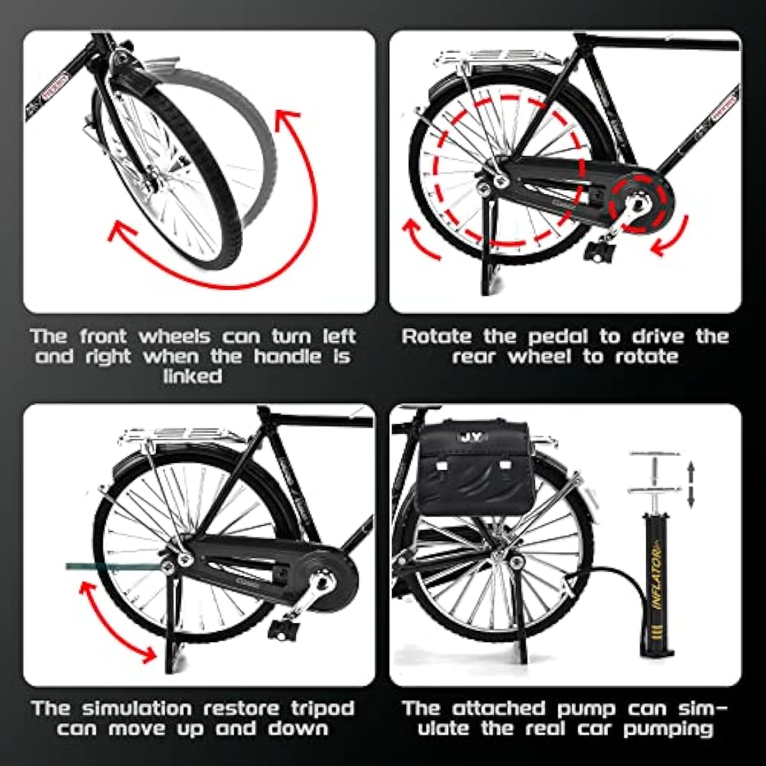 1:10 Retro DIY Bicycle Model Kit – Alloy Mini Bike Ornament