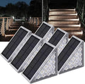 Adyos Solar Step Lights – 6 Pack Waterproof LED Deck & Stair Lights (Cool White)