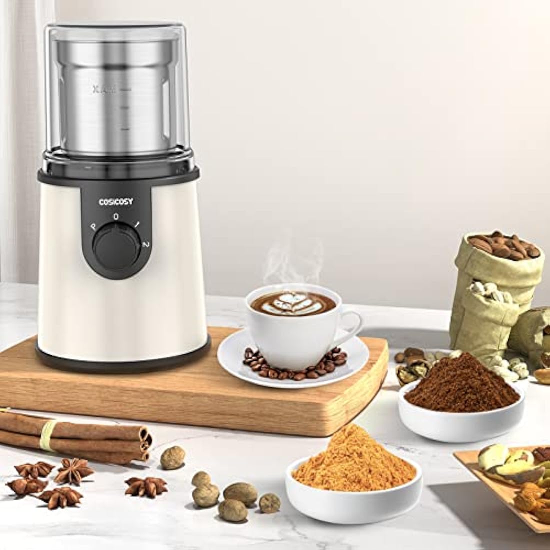 Cosicosy Electric Spice Grinder | 350W Stainless Steel Coffee Bean Machine