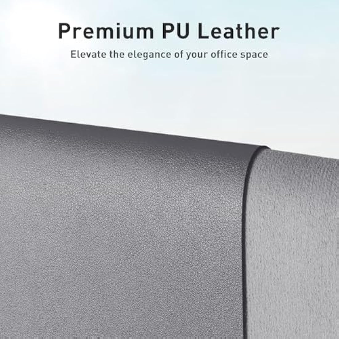 Aothia PU Leather Desk Pad Protector – Large Waterproof Mat, Light Grey