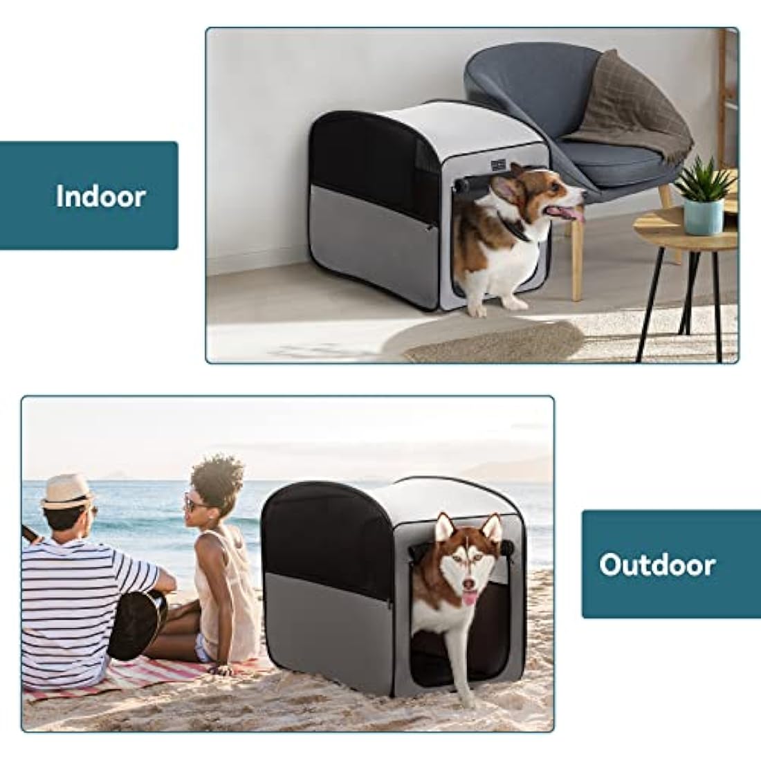Petsfit Collapsible Soft Dog Crate | Portable Pop Up Travel Kennel