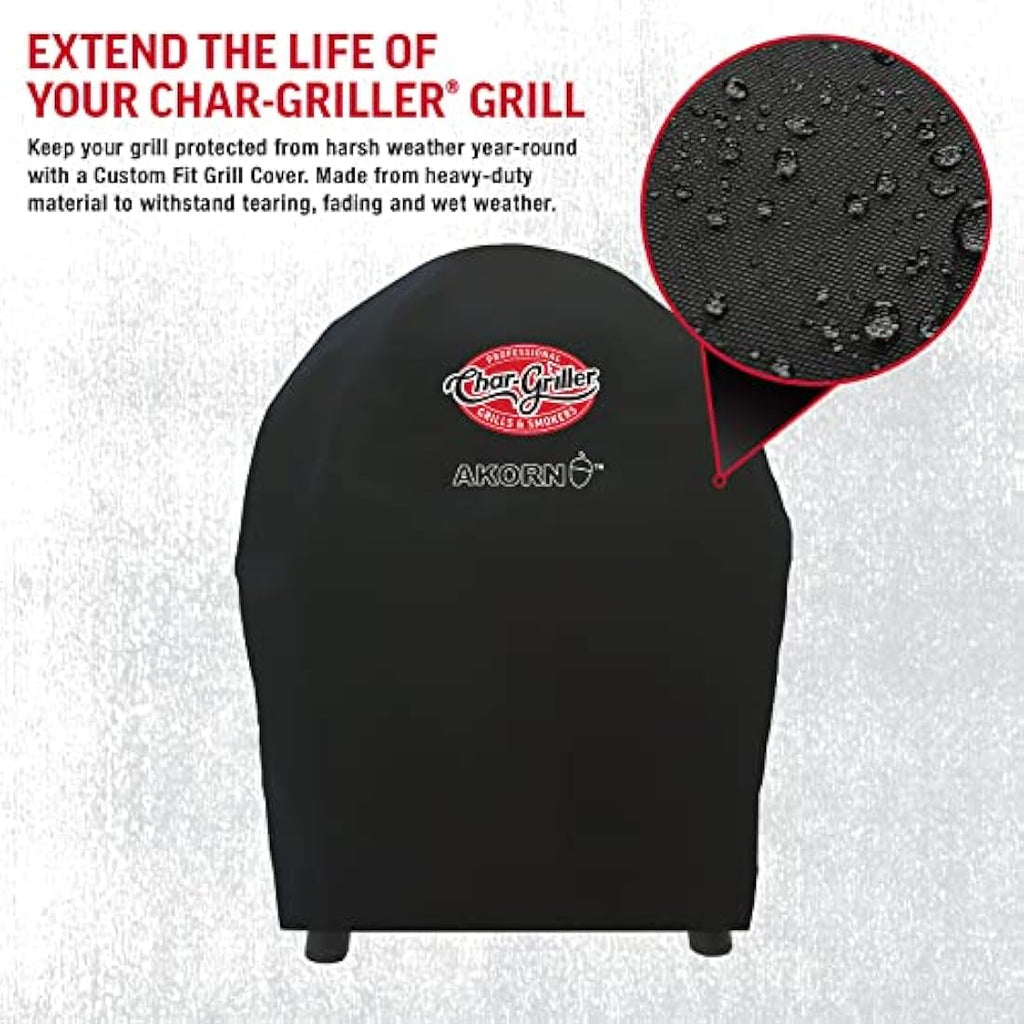 Char-Griller AKORN Jr. Grill Cover – Heavy-Duty Weatherproof Black