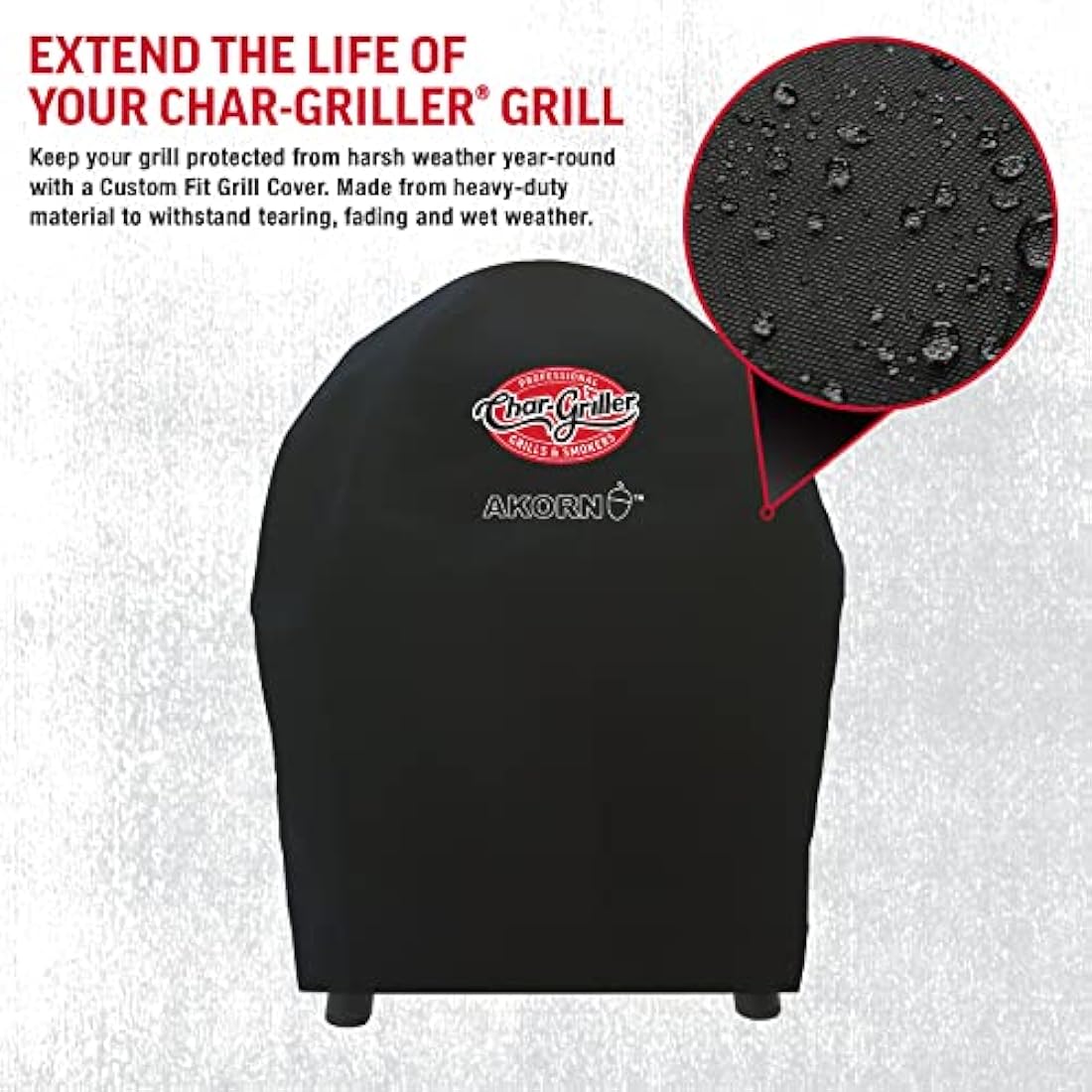 Char-Griller AKORN Jr. Grill Cover – Heavy-Duty Weatherproof Black