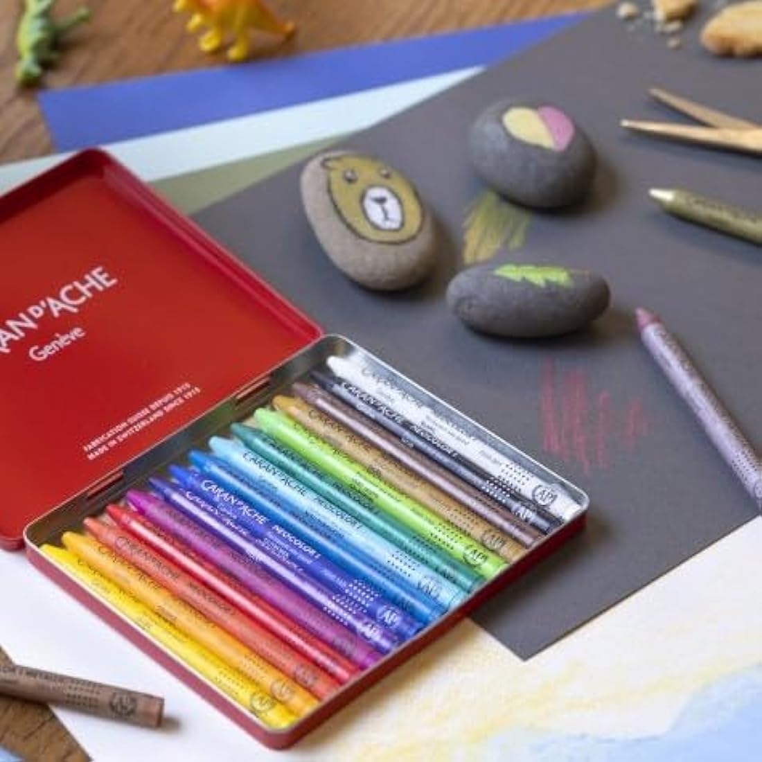 Caran d'Ache Colored Pencils – 15 Assorted Colors in Metal Tin