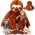 5-Piece Sloth Plush Toy Set – 13" Mommy and Baby Stuffed Animals