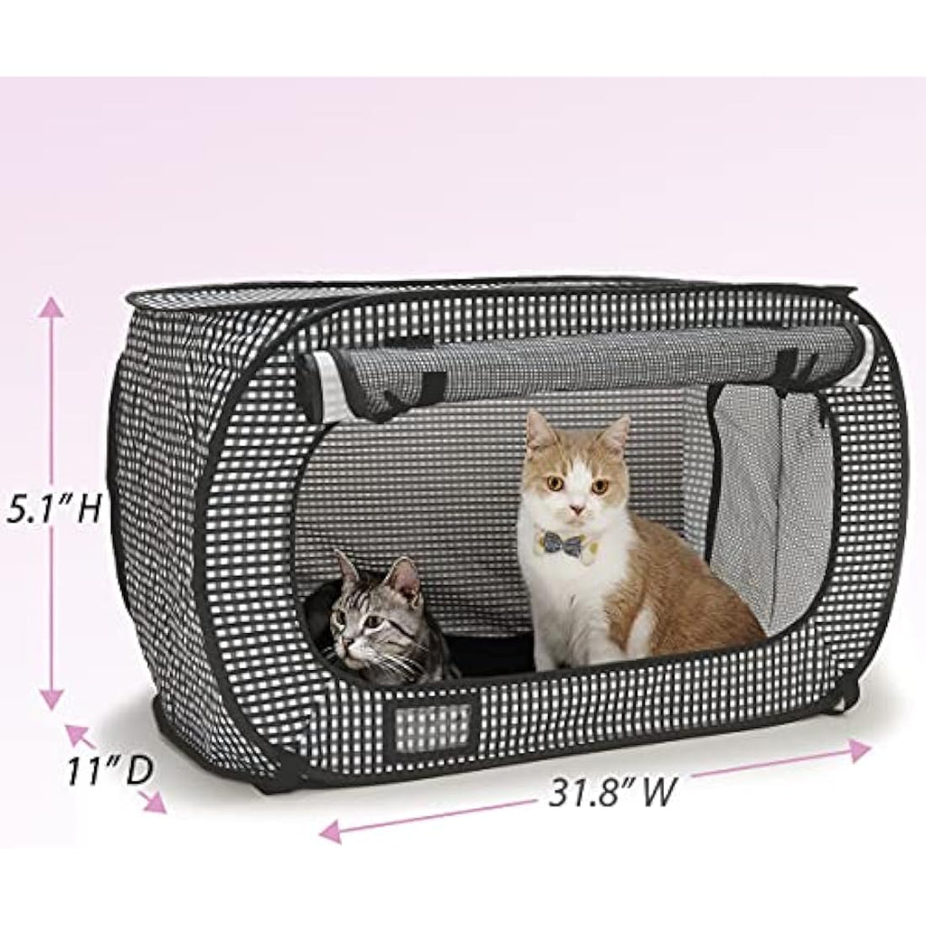 Necoichi Portable Cat Cage and Litter Box Set – Collapsible Travel Kennel