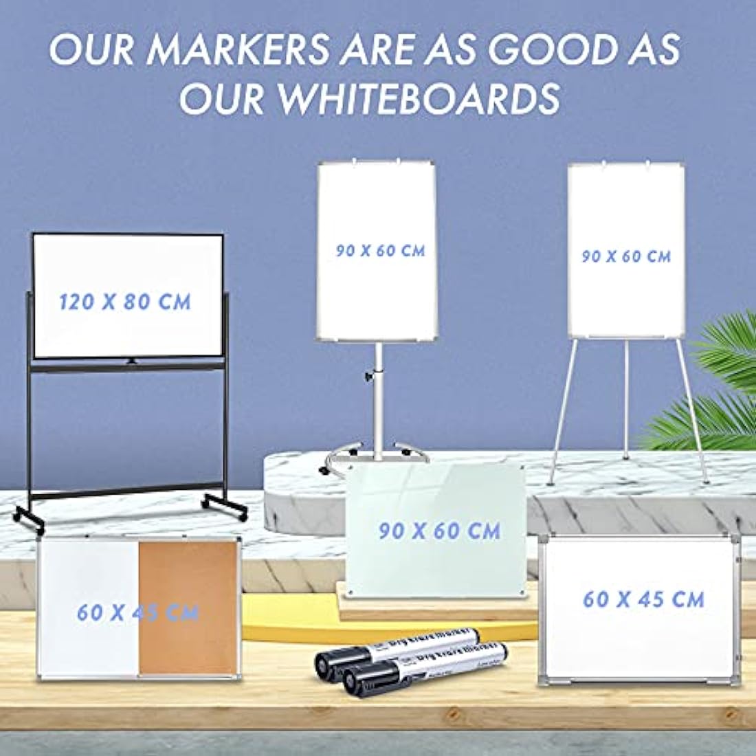Maxtek Black Whiteboard Markers – 12 Pack Bullet Tip Dry Erase Pens