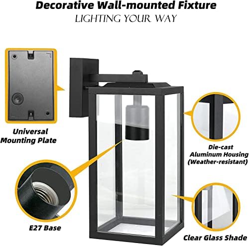 Brimmel Outdoor Wall Lantern – Matte Black Aluminum Porch Sconce Light