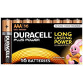 Duracell MN2400 Plus Power AAA Alkaline Batteries - 16 Pack, Black