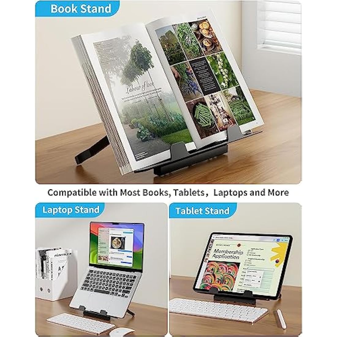 SAIJI Adjustable Laptop Desk | 60x40cm Foldable Bed Tray with Drawer