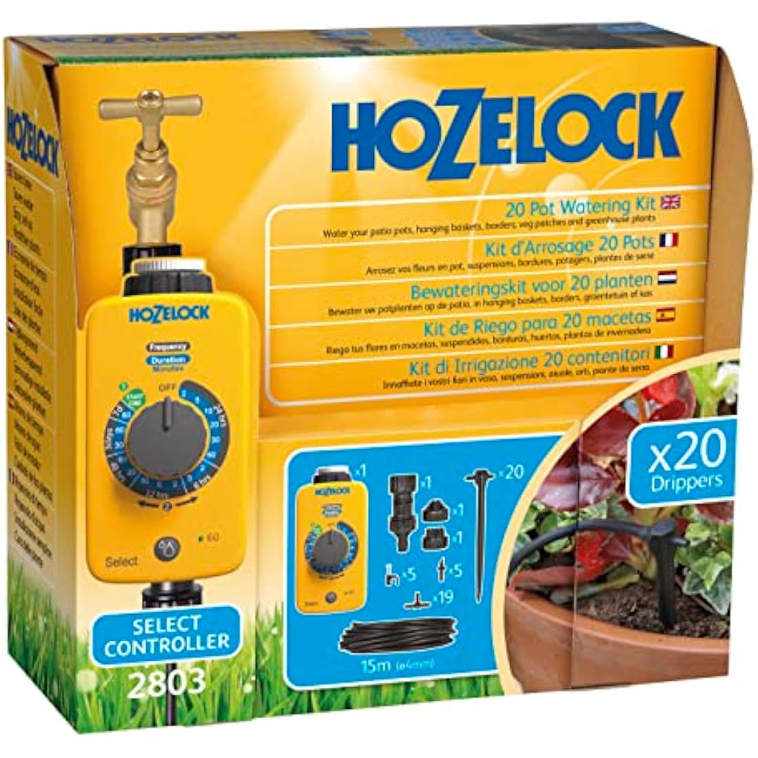 Hozelock Drip Watering Kit for 20 Pots – Automatic Irrigation System
