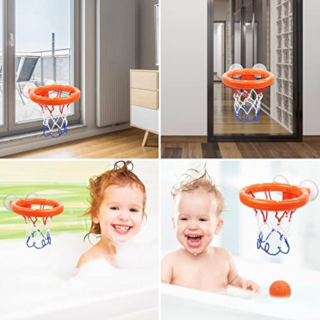 Vicloon Bath Basketball Hoop Set | 5 Balls & Suction Cup Toddler Toy